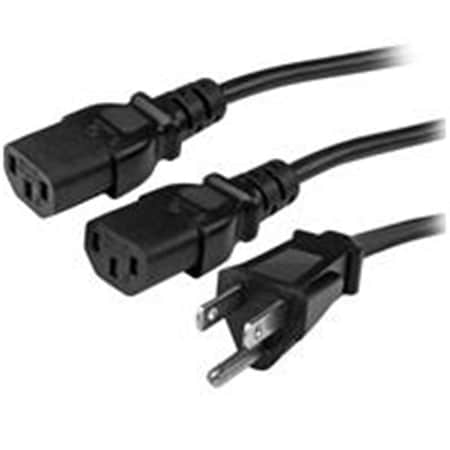 Dynamicfunction 10 ft. Computer Power Cord NEMA 5-15P to 2x C13 DY170601